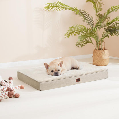 XL Memory Foam Dog Crate Bed with Washable Cover, 41x27Inch, Grey