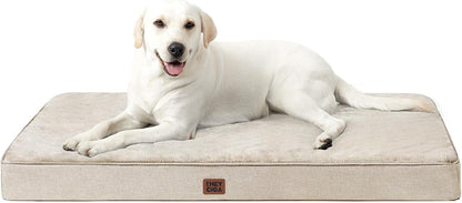 XL Memory Foam Dog Crate Bed with Washable Cover, 41x27Inch, Grey