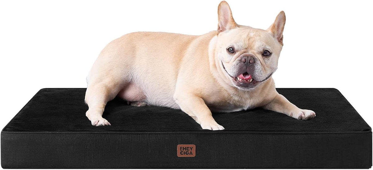 XL Memory Foam Dog Crate Bed with Washable Cover, 41x27Inch, Grey