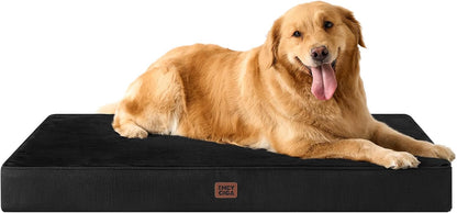 XL Memory Foam Dog Crate Bed with Washable Cover, 41x27Inch, Grey