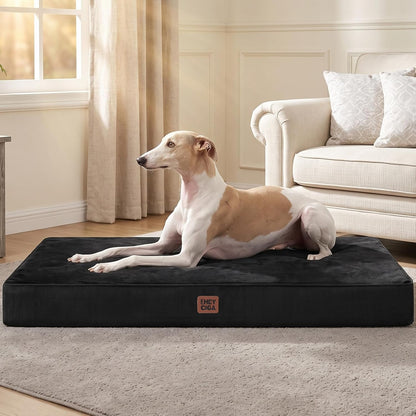 XL Memory Foam Dog Crate Bed with Washable Cover, 41x27Inch, Grey