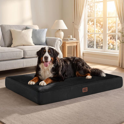 XL Memory Foam Dog Crate Bed with Washable Cover, 41x27Inch, Grey
