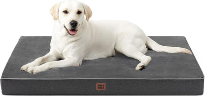XL Memory Foam Dog Crate Bed with Washable Cover, 41x27Inch, Grey
