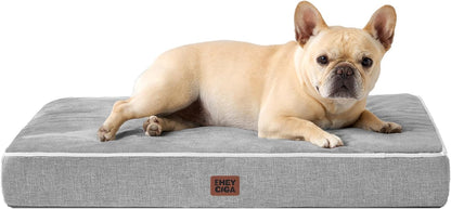XL Memory Foam Dog Crate Bed with Washable Cover, 41x27Inch, Grey