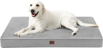 XL Memory Foam Dog Crate Bed with Washable Cover, 41x27Inch, Grey