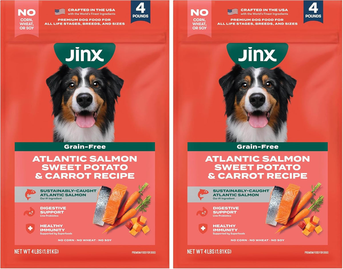 Grain Free Dry Dog Food - Real Salmon, Sweet Potato & Carrot, 4lb