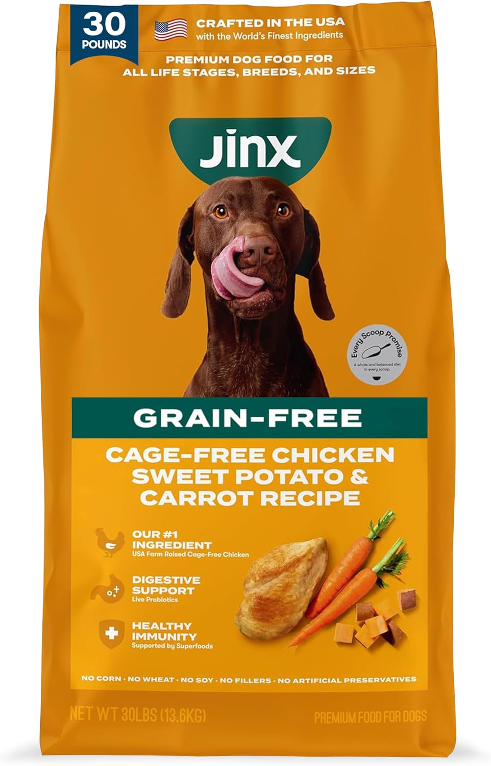 Grain Free Dry Dog Food - Real Salmon, Sweet Potato & Carrot, 4lb