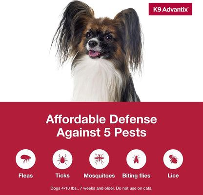 Flea, Tick & Mosquito Prevention for Dogs 4-10 lbs. | Flea Drops for Small Dogs | Apply Monthly | 2 Treatments
