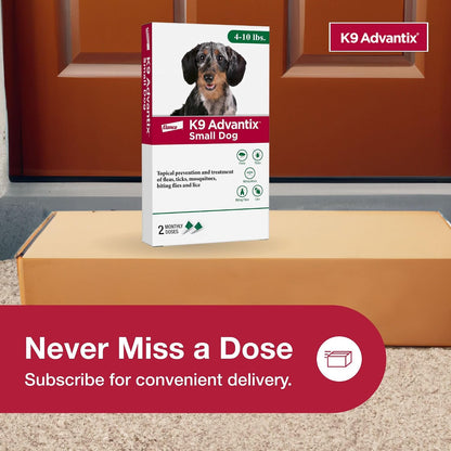 Flea, Tick & Mosquito Prevention for Dogs 4-10 lbs. | Flea Drops for Small Dogs | Apply Monthly | 2 Treatments