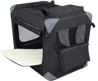 3-Door Soft Dog Crate with Bed & Carrying Bag (2-Year Warranty)