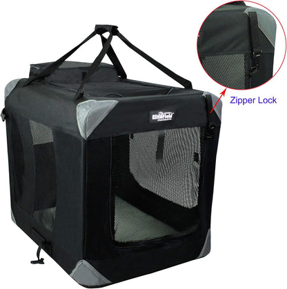 3-Door Soft Dog Crate with Bed & Carrying Bag (2-Year Warranty)