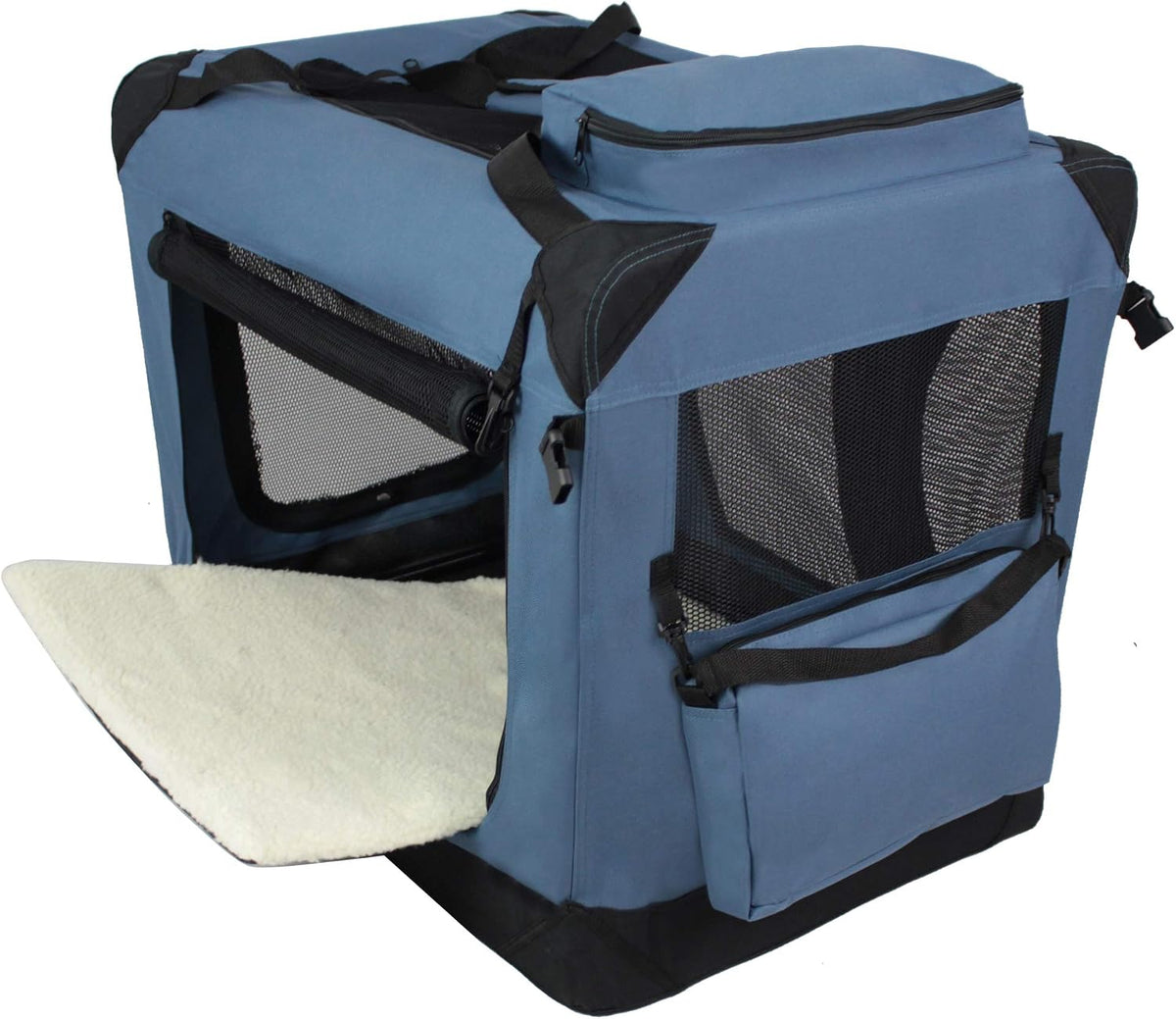 3-Door Soft Dog Crate with Bed & Carrying Bag (2-Year Warranty)