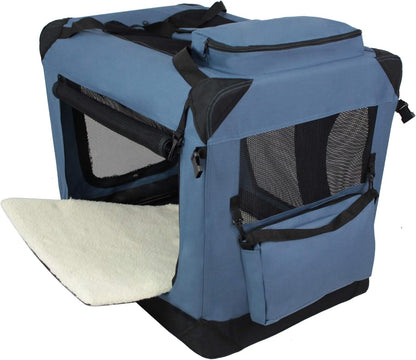 3-Door Soft Dog Crate with Bed & Carrying Bag (2-Year Warranty)