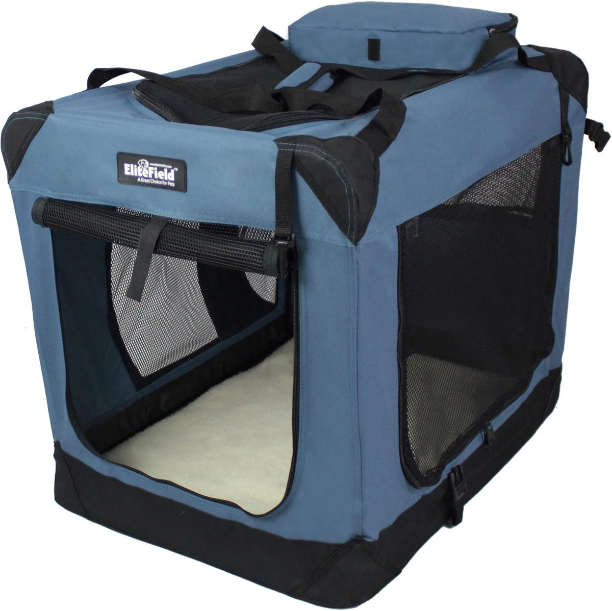 3-Door Soft Dog Crate with Bed & Carrying Bag (2-Year Warranty)