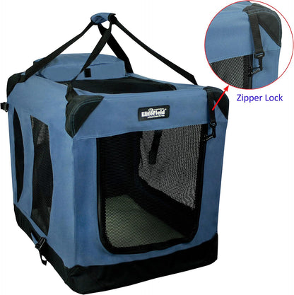 3-Door Soft Dog Crate with Bed & Carrying Bag (2-Year Warranty)