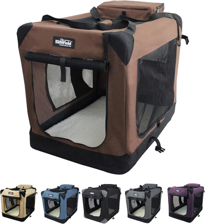 3-Door Soft Dog Crate with Bed & Carrying Bag (2-Year Warranty)