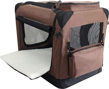 3-Door Soft Dog Crate with Bed & Carrying Bag (2-Year Warranty)