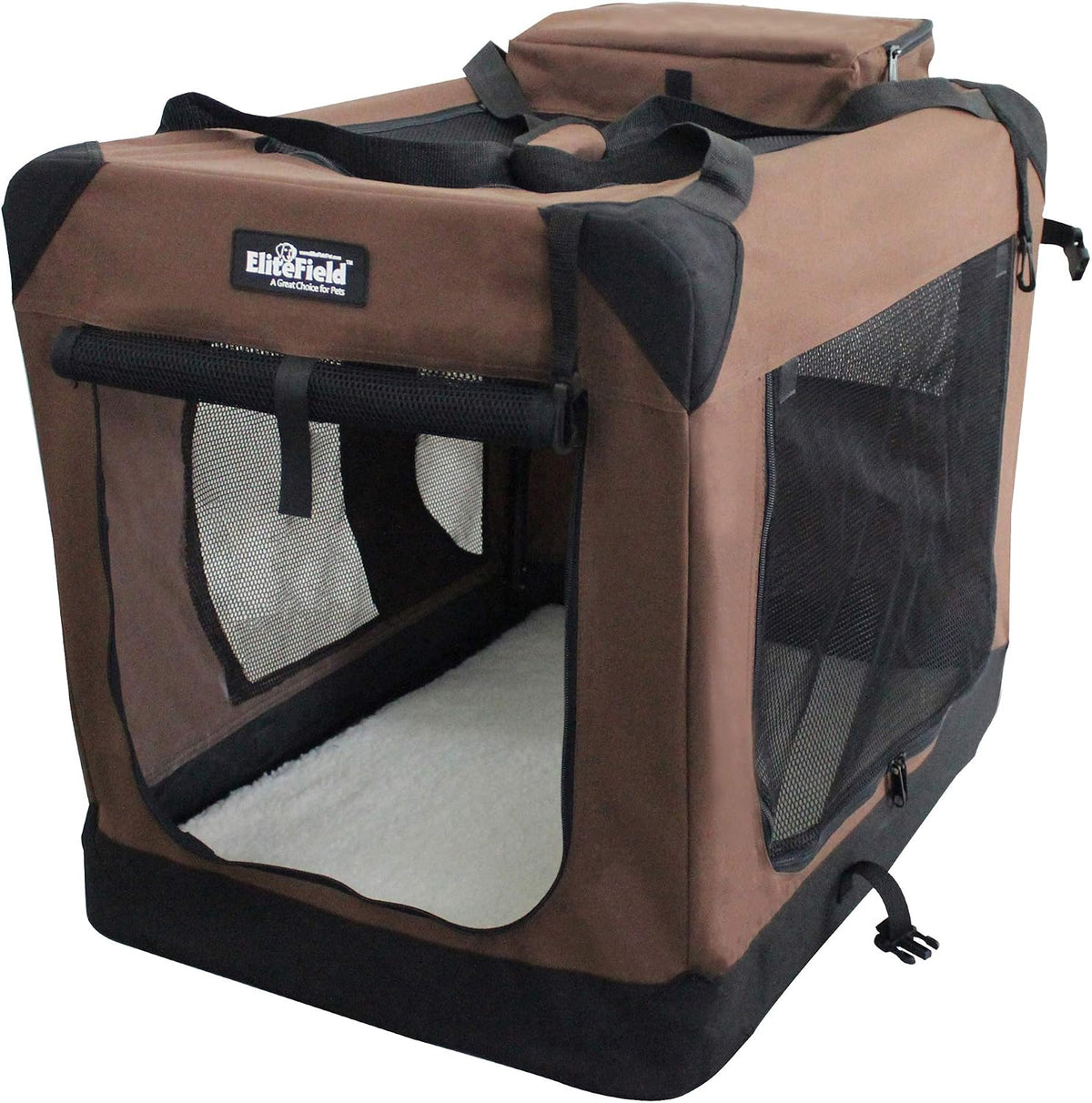 3-Door Soft Dog Crate with Bed & Carrying Bag (2-Year Warranty)
