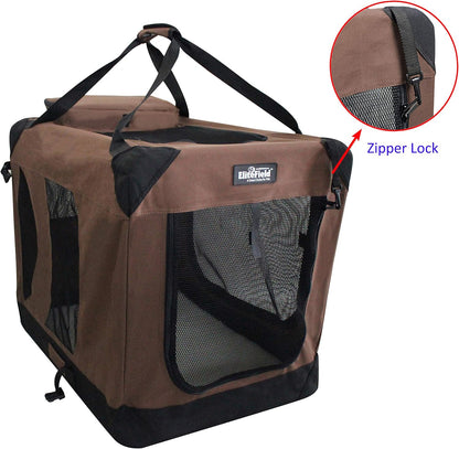 3-Door Soft Dog Crate with Bed & Carrying Bag (2-Year Warranty)