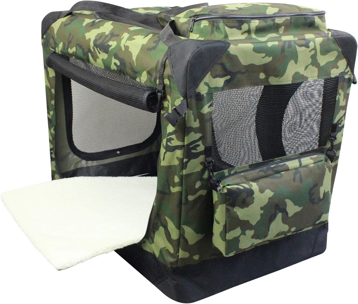 3-Door Soft Dog Crate with Bed & Carrying Bag (2-Year Warranty)
