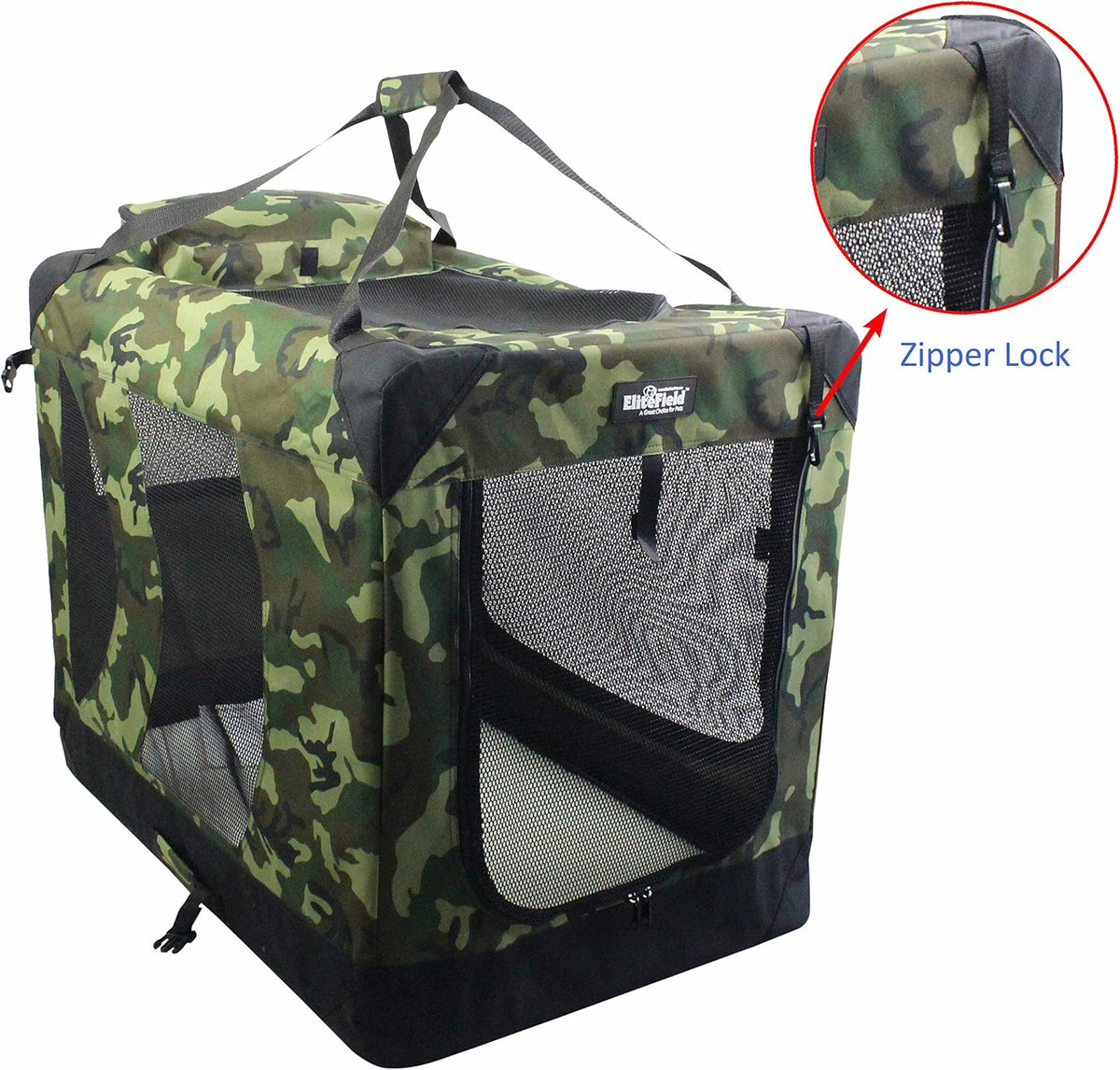 3-Door Soft Dog Crate with Bed & Carrying Bag (2-Year Warranty)