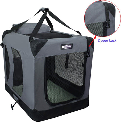 3-Door Soft Dog Crate with Bed & Carrying Bag (2-Year Warranty)