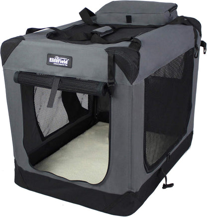 3-Door Soft Dog Crate with Bed & Carrying Bag (2-Year Warranty)