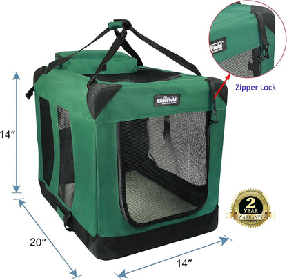 3-Door Soft Dog Crate with Bed & Carrying Bag (2-Year Warranty)