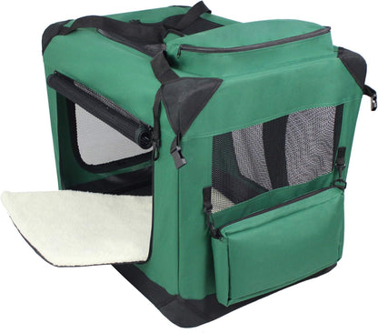 3-Door Soft Dog Crate with Bed & Carrying Bag (2-Year Warranty)