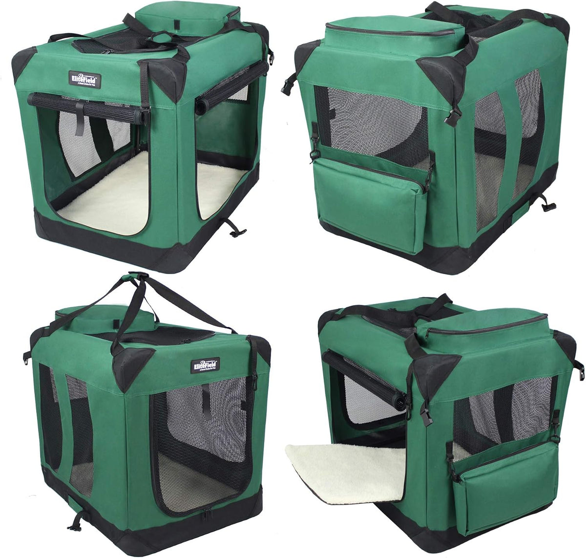 3-Door Soft Dog Crate with Bed & Carrying Bag (2-Year Warranty)