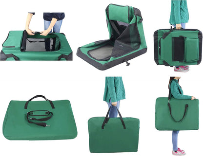 3-Door Soft Dog Crate with Bed & Carrying Bag (2-Year Warranty)