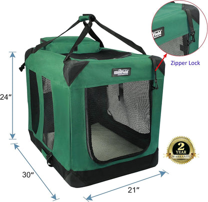 3-Door Soft Dog Crate with Bed & Carrying Bag (2-Year Warranty)