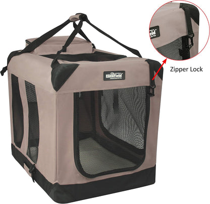 3-Door Soft Dog Crate with Bed & Carrying Bag (2-Year Warranty)