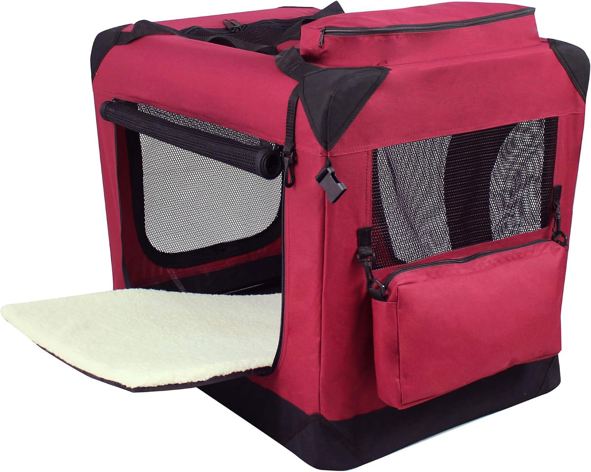 3-Door Soft Dog Crate with Bed & Carrying Bag (2-Year Warranty)