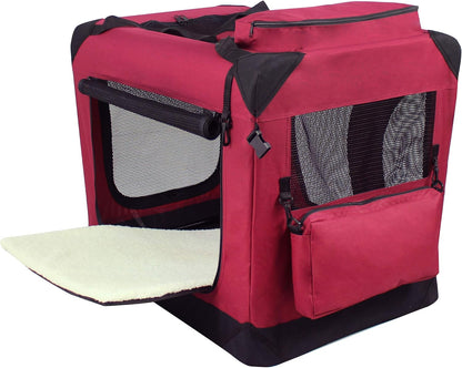 3-Door Soft Dog Crate with Bed & Carrying Bag (2-Year Warranty)