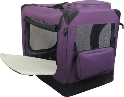 3-Door Soft Dog Crate with Bed & Carrying Bag (2-Year Warranty)