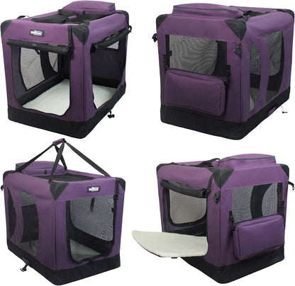 3-Door Soft Dog Crate with Bed & Carrying Bag (2-Year Warranty)