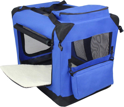 3-Door Soft Dog Crate with Bed & Carrying Bag (2-Year Warranty)