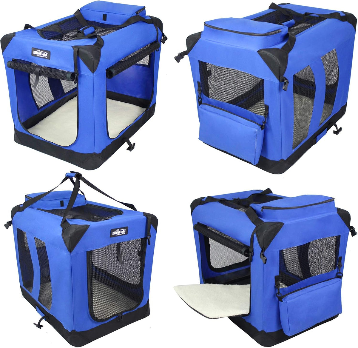 3-Door Soft Dog Crate with Bed & Carrying Bag (2-Year Warranty)