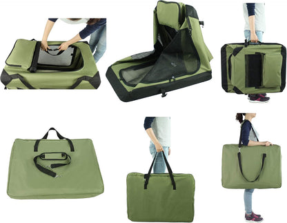 3-Door Soft Dog Crate with Bed & Carrying Bag (2-Year Warranty)