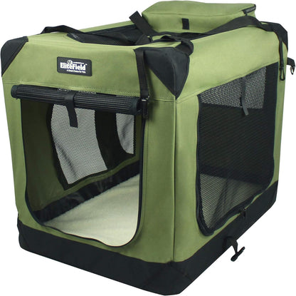 3-Door Soft Dog Crate with Bed & Carrying Bag (2-Year Warranty)