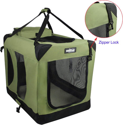 3-Door Soft Dog Crate with Bed & Carrying Bag (2-Year Warranty)