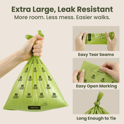 Pogi's Dog Poop Bag Holder & Dispenser, Unscented, Carabiner (15 Bags)