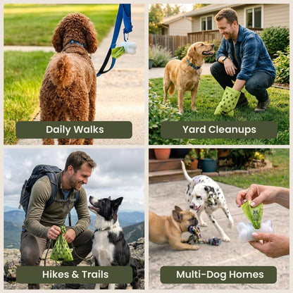 Pogi's Dog Poop Bag Holder & Dispenser, Unscented, Carabiner (15 Bags)