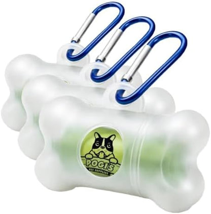 Pogi's Dog Poop Bag Holder & Dispenser, Unscented, Carabiner (15 Bags)