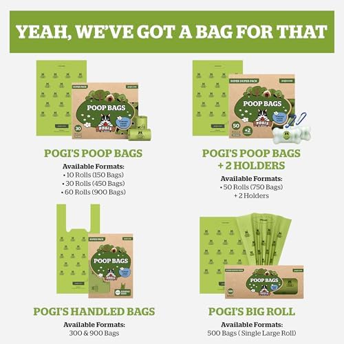 Pogi's Dog Poop Bag Holder & Dispenser, Unscented, Carabiner (15 Bags)