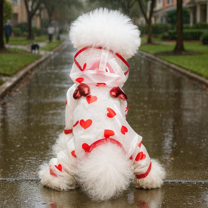 Waterproof Dog Raincoat,Full Coverage 4 Legs Dog Rain Jacket for Small Dogs,Pet Rain Coat with Hood,Reflective Strips&Leash Hole Outdoor Raincoat (Medium（for Weight 5.1-8.1 lb）, Blue)