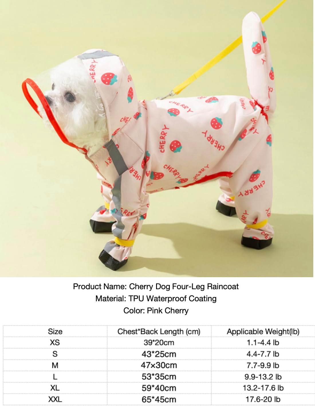 Waterproof Dog Raincoat,Full Coverage 4 Legs Dog Rain Jacket for Small Dogs,Pet Rain Coat with Hood,Reflective Strips&Leash Hole Outdoor Raincoat (Medium（for Weight 5.1-8.1 lb）, Blue)