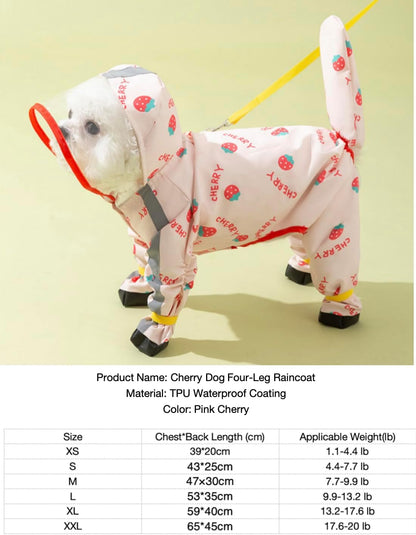Waterproof Dog Raincoat,Full Coverage 4 Legs Dog Rain Jacket for Small Dogs,Pet Rain Coat with Hood,Reflective Strips&Leash Hole Outdoor Raincoat (Medium（for Weight 5.1-8.1 lb）, Blue)