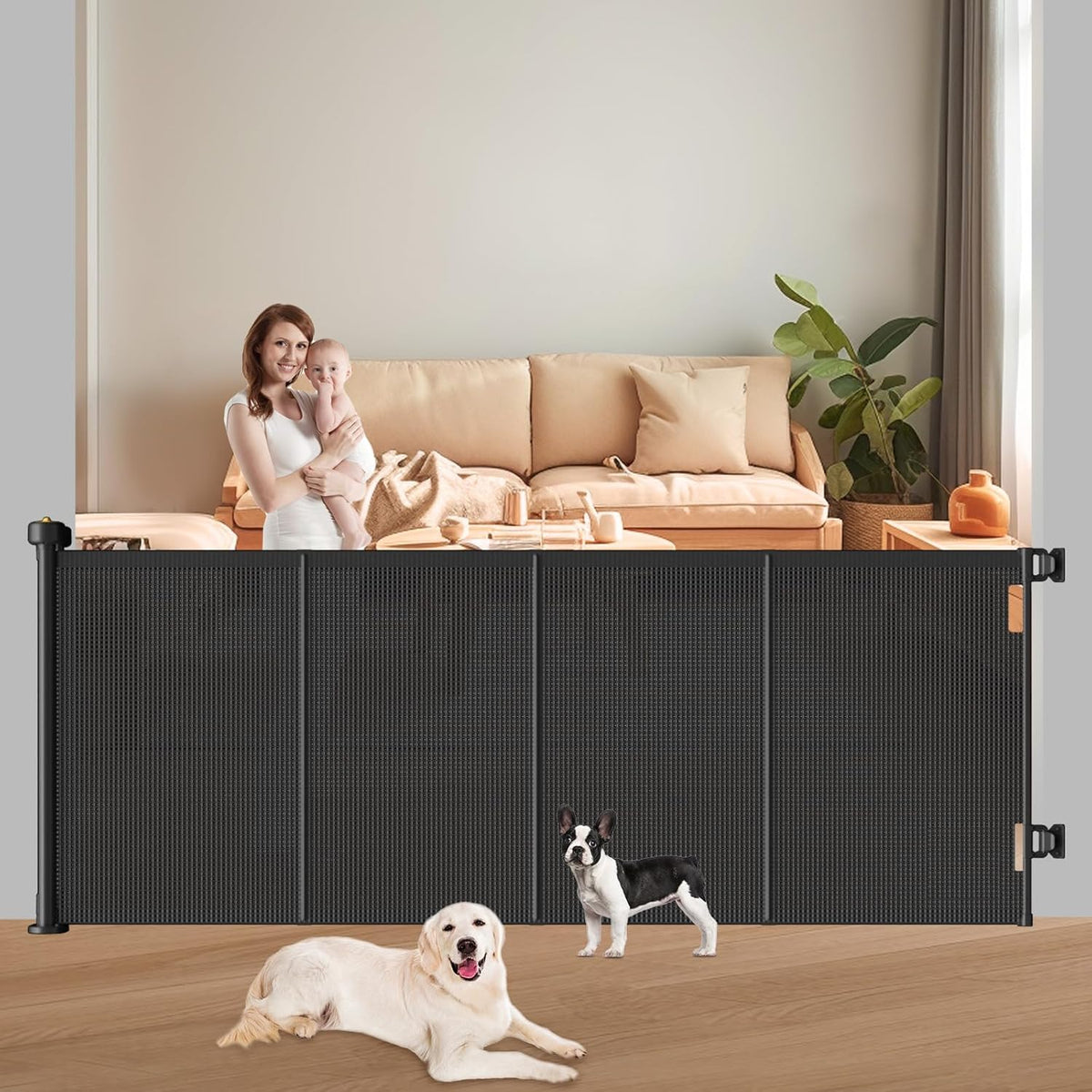 Retractable Baby Gates Extra Wide, 41" Tall Extends up to 71" Wide